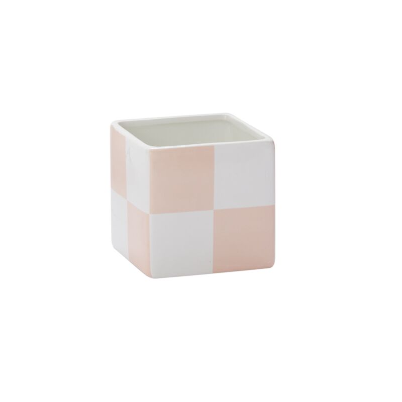Blushed Checkered Urban Square Pot