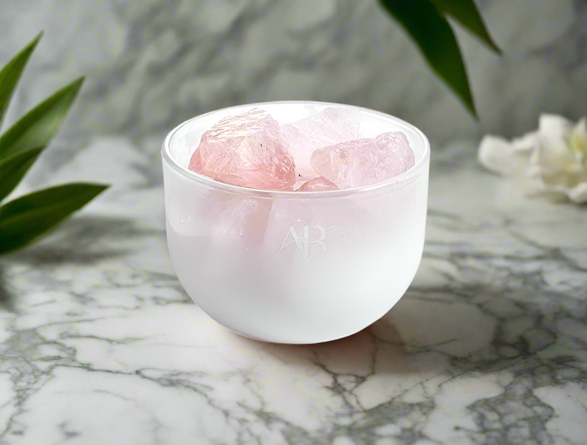 Rose Quartz Crystal Fragrance Bowl Gift Set