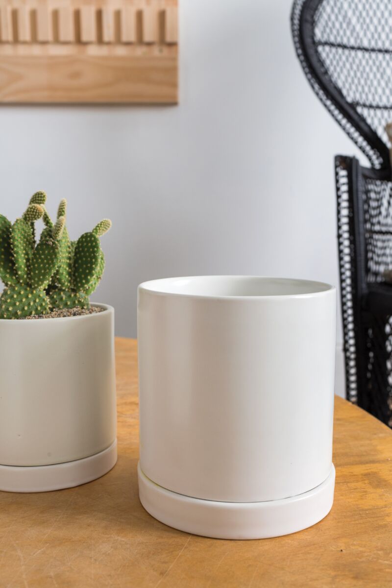 Romey Pot - Ceramic Planter with Saucer