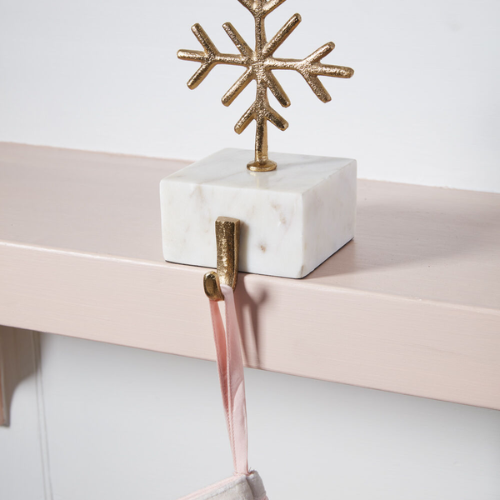 Winter Skies Marble and Gold Stocking Holder