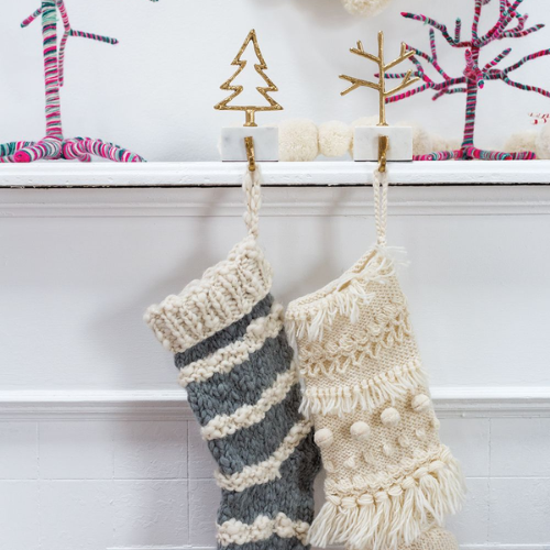 Marble and Gold Stocking Holder