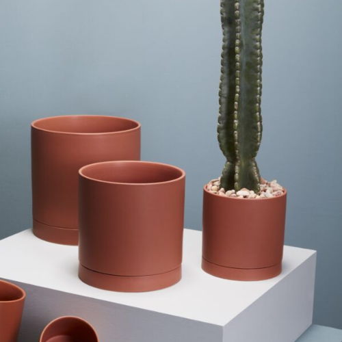 Romey Pot - Ceramic Planter with Saucer