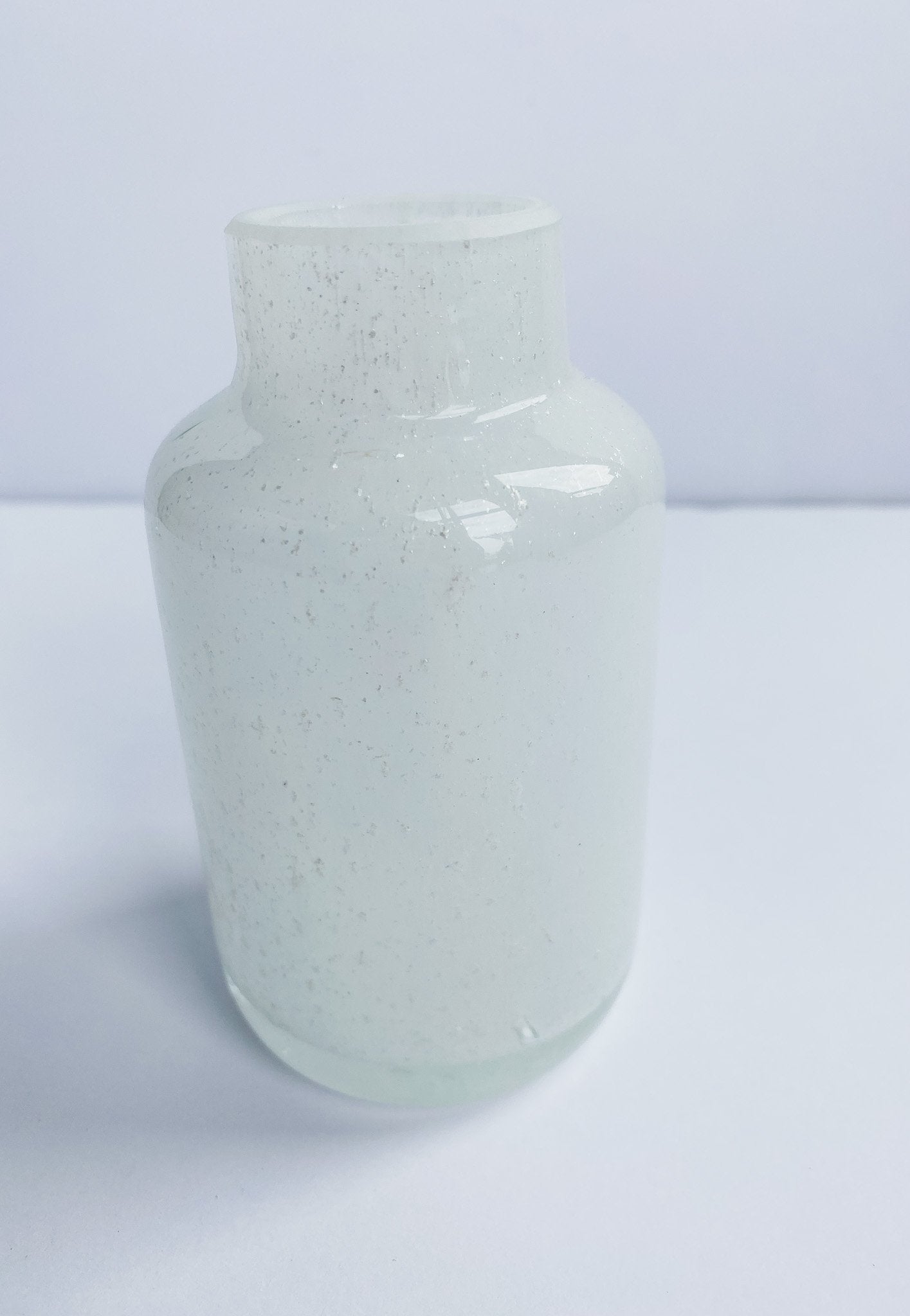 White Speckled Glass Vase