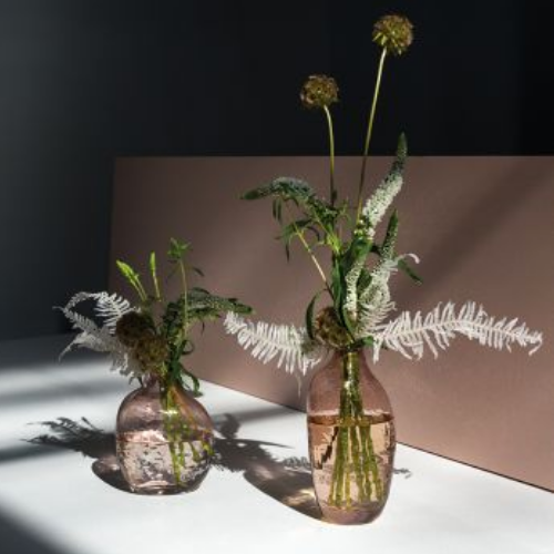 Small Pink Glass Bud Vases