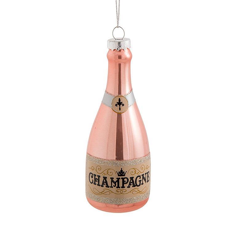 Champagne Bottle Ornament Rose