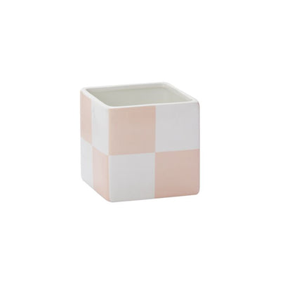 Blushed Checkered Urban Square Pot