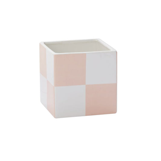 Blushed Checkered Urban Square Pot