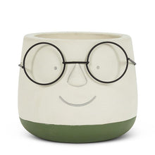 Load image into Gallery viewer, Cute Face with Glasses Planter | Concrete Pot
