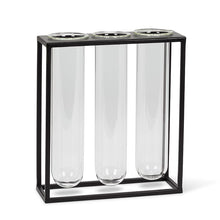 Load image into Gallery viewer, Glass Tube Vase in Black Rack | Large Propagation Station
