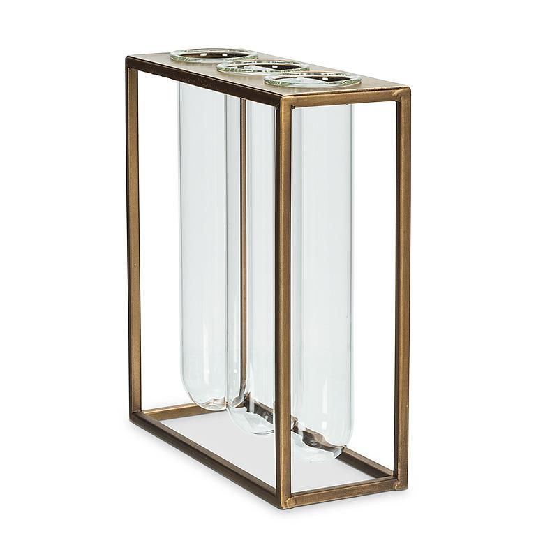 Tube Vase with Gold Rack | Large Propagation Station
