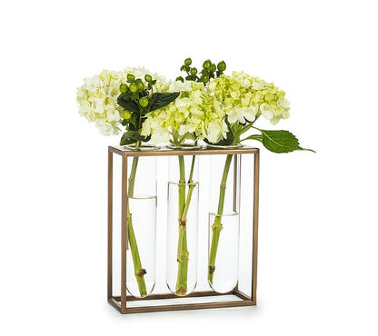 Tube Vase with Gold Rack | Large Propagation Station