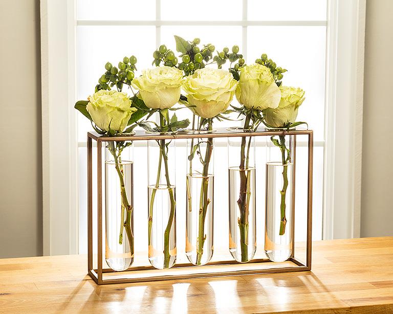Tube Vase with Gold Rack | Large Propagation Station