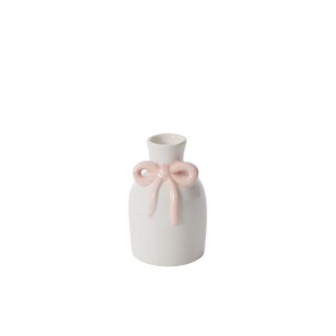 Blue Bow White Vase