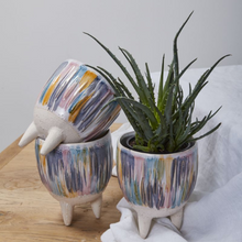 Load image into Gallery viewer, Footed Colourful Ceramic Planter
