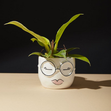 Load image into Gallery viewer, Fab Pot | Face with Glasses Ceramic Pot
