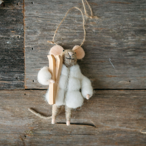 Montcler Skiing Mouse Ornament
