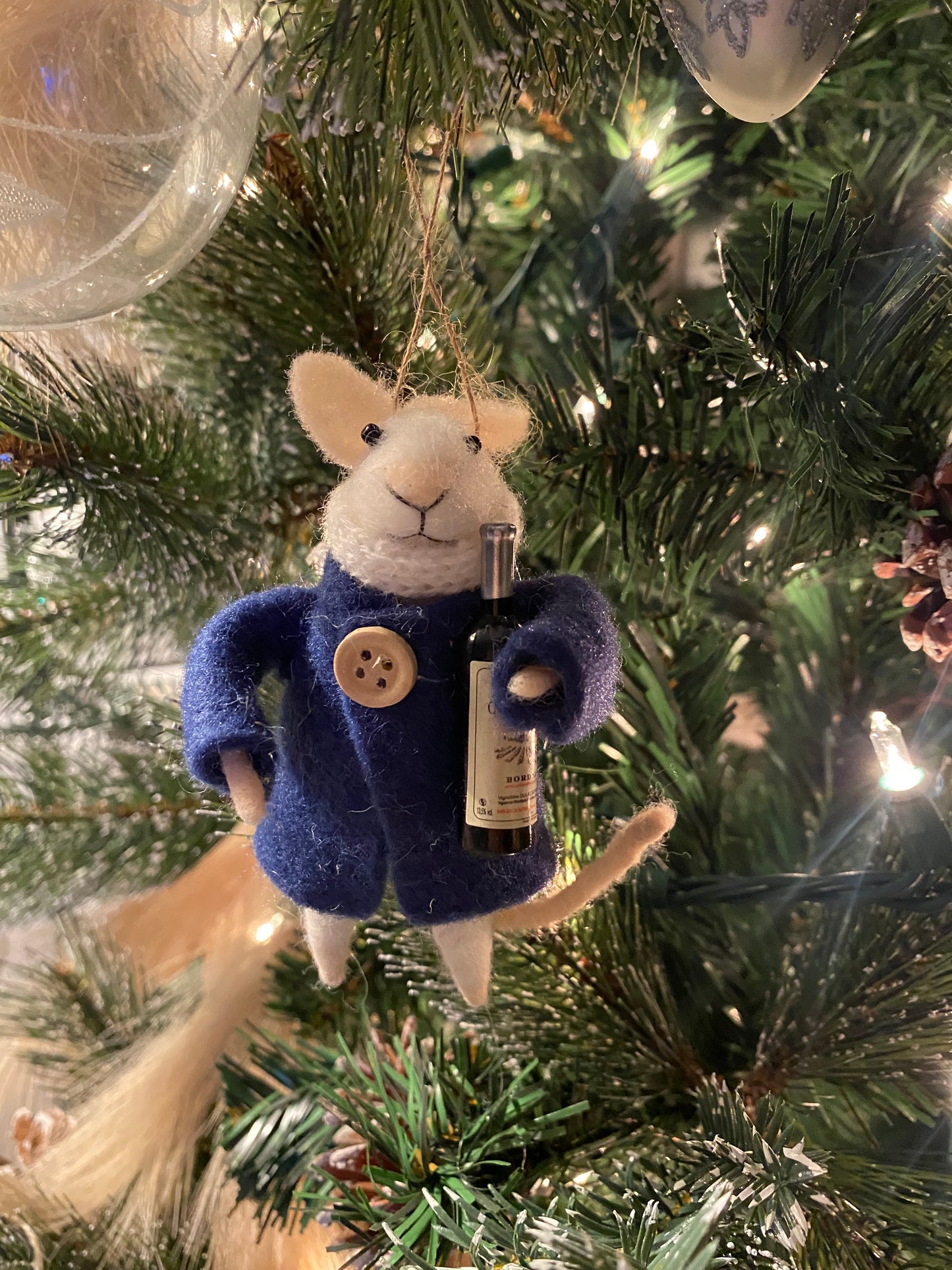 Winter Wine Mouse Ornament
