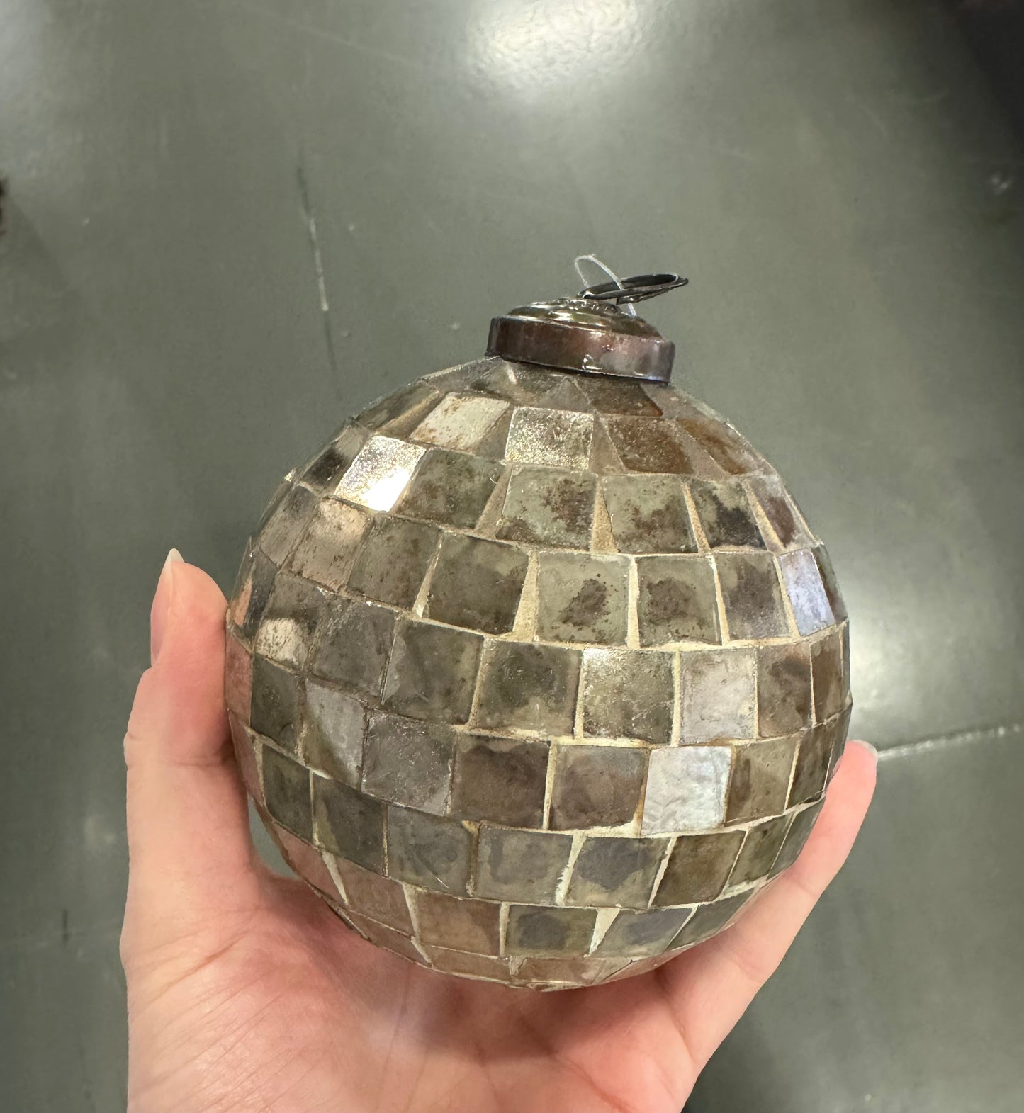 Antiqued Disco Ball Ornament