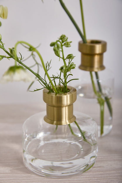 Gold Rimmed Glass Bud Vase