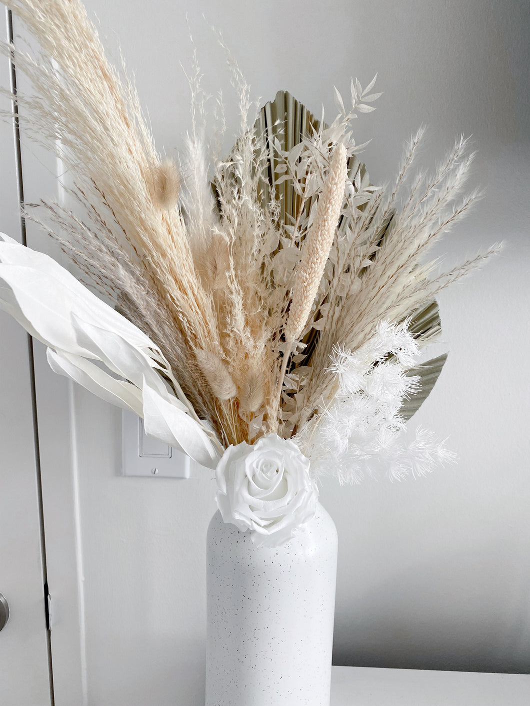 White Fawn Dried Floral Arrangement