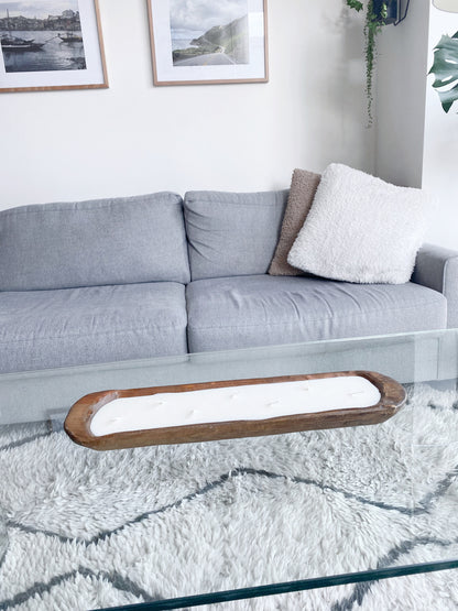 Long Wood Dough Bowl Candle