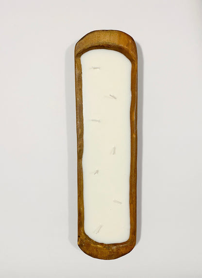 Long Wood Dough Bowl Candle