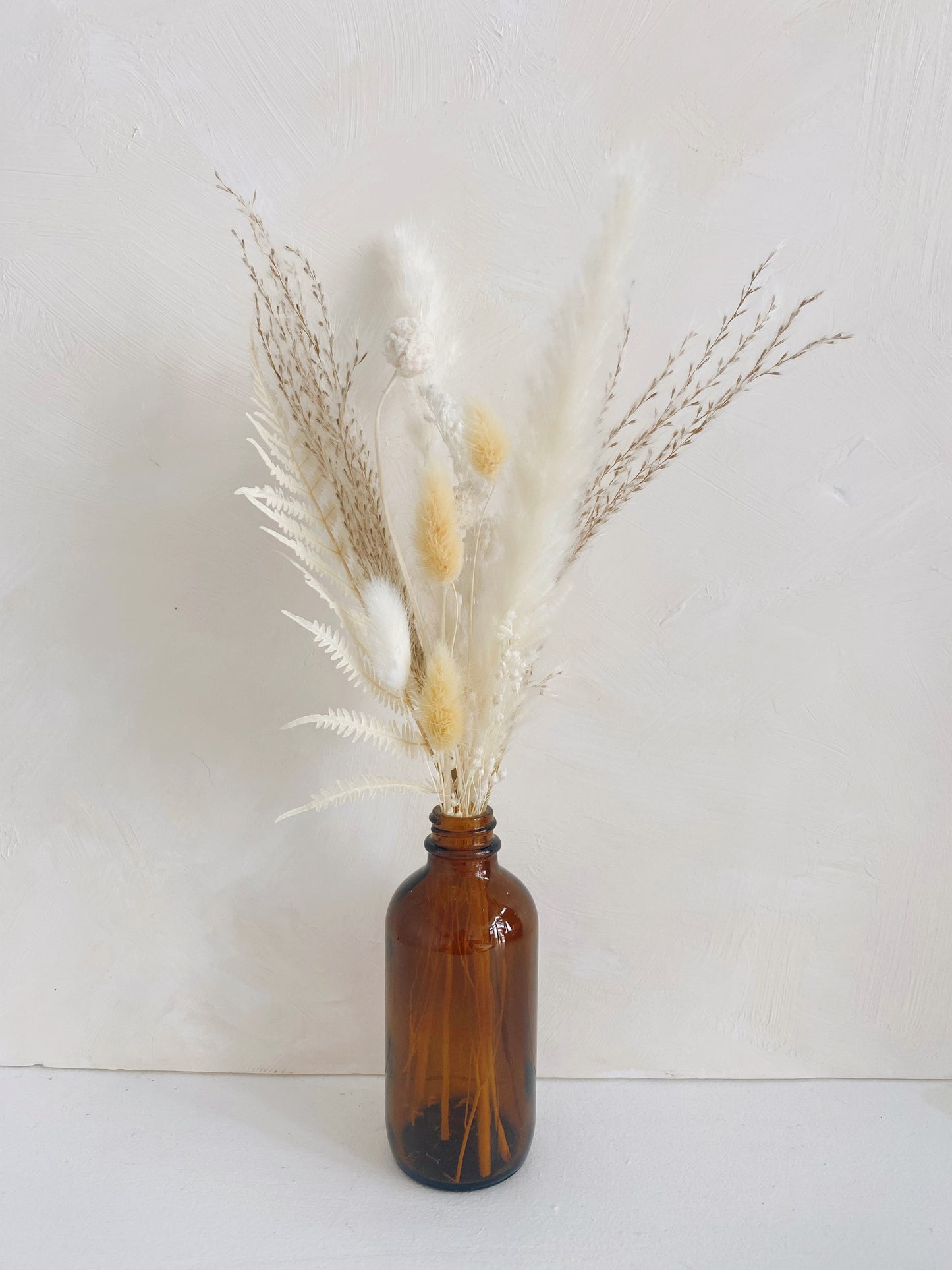 Mini Dried Floral Arrangements in Glass Bottle | Restaurant/Event Table Decor