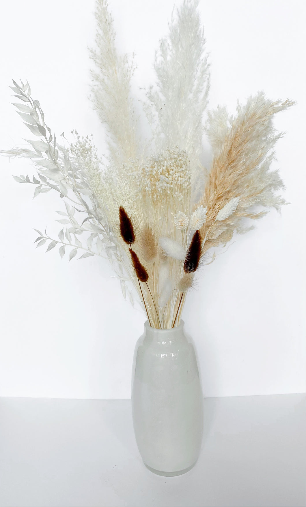 White Speckled Glass Vase