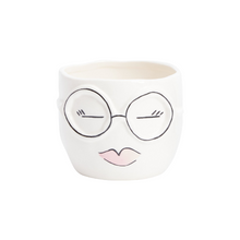 Load image into Gallery viewer, Fab Pot | Face with Glasses Ceramic Pot
